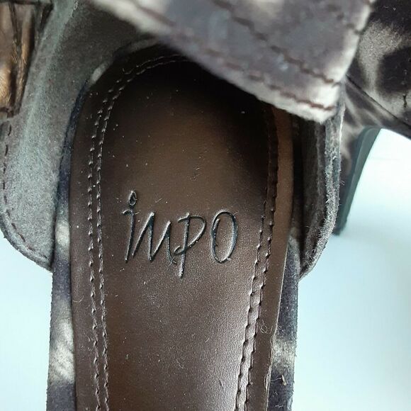 IMPO Brown/Beige "Terrie" Animal Print 4" Peep-Toe Heel Size 9M - Picture 4 of 9